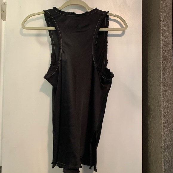 HELMUT LANG black silk tank top medium racerback - Picture 10 of 12